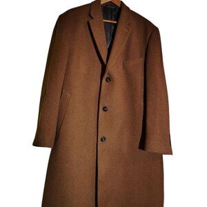 Sean John Mens Full Length Coat, Size 46R, Camel, %50 Wool